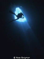 Diver in awe at Buford Sink, Hernando County, Florida by Nate Ewigman 